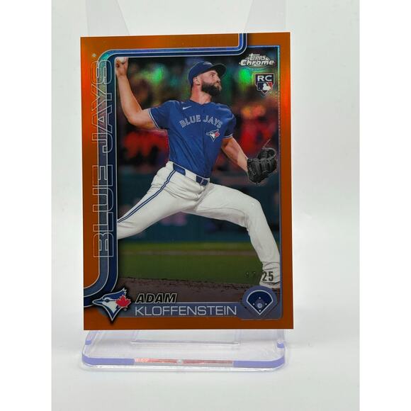 2025 Topps Chrome Adam Kloffenstein Rookie Orange Refractor 17/25 SP BlueJays RC - Picture 1 of 2
